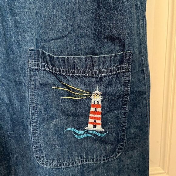 Vintage Embroidery Blue Jean Denim Dress small - Picture 4 of 6